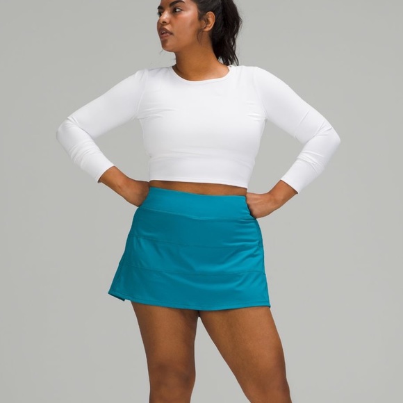 Lululemon Pace Rival Mid Rise Skirt *Hawaiian Blue Tall/Long/15” length - Picture 3 of 5